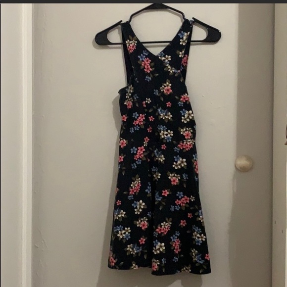 Dark blue floral dress. - Picture 2 of 2